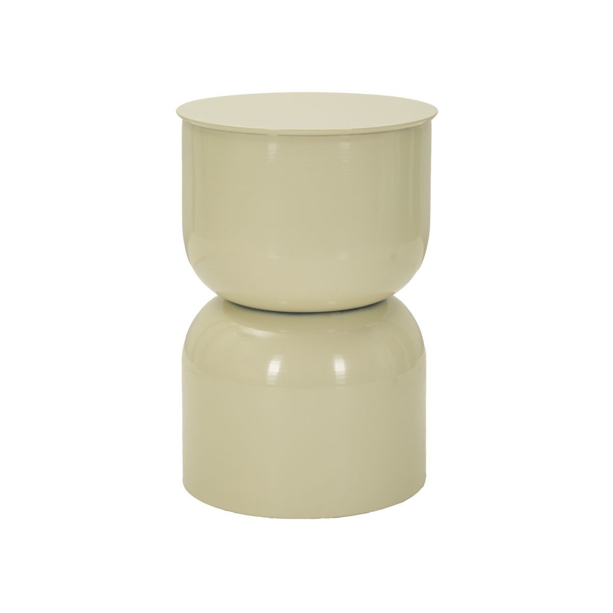 Table d'appoint en métal Oyi 46cm crème pour salon et chambre