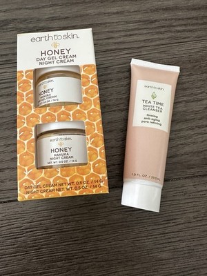 Earth to Skin Honey Manuka Day Gel  & Night Cream + Tea Time  White Tea Cleanse