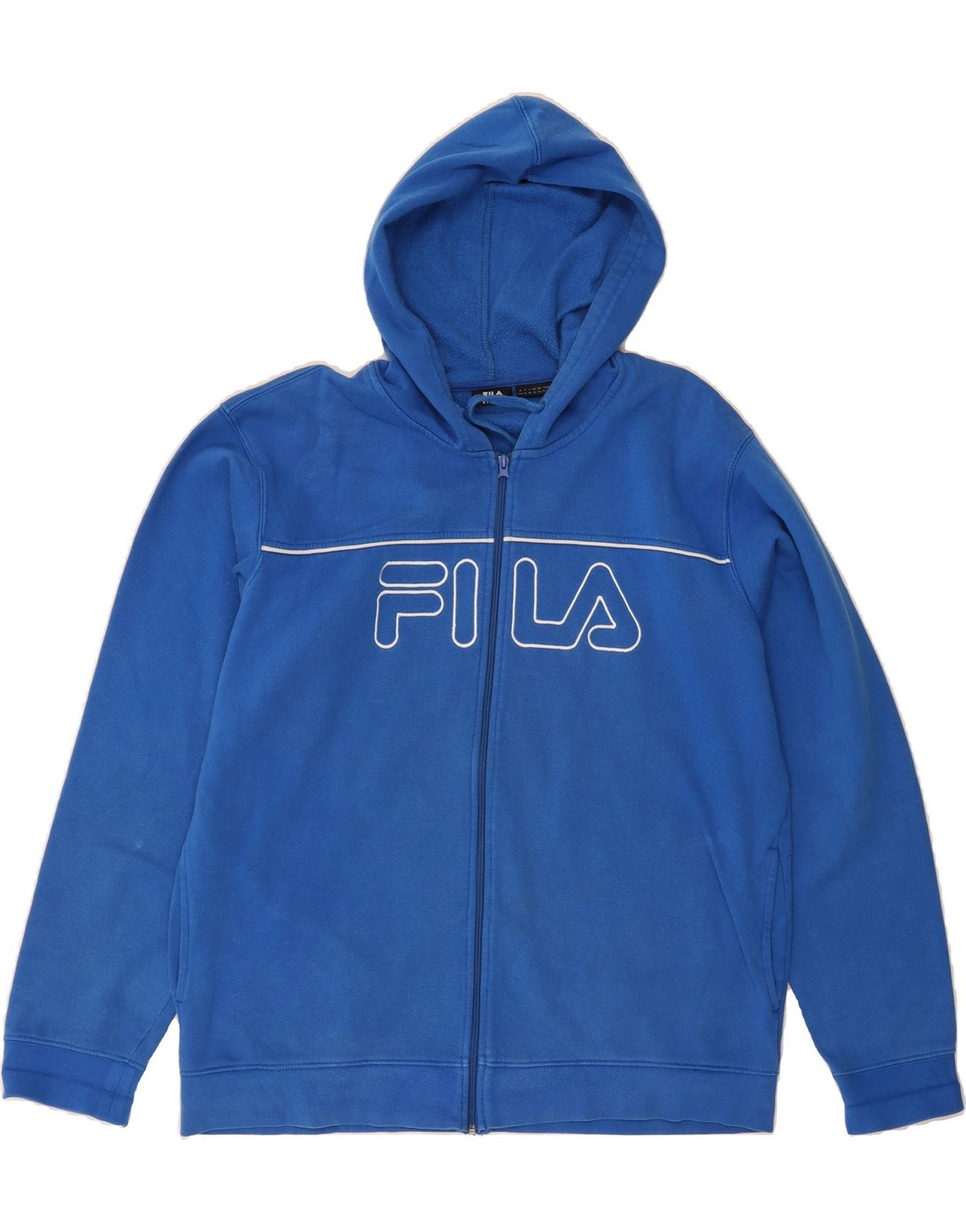 FILA Felpa Uomo Grafica con Cappuccio e Zip XL Blu Cotone CQ03