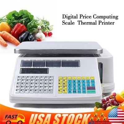 Digital Deli Meat Food Computing Retail Price Scale 66LB Retail with printer US!