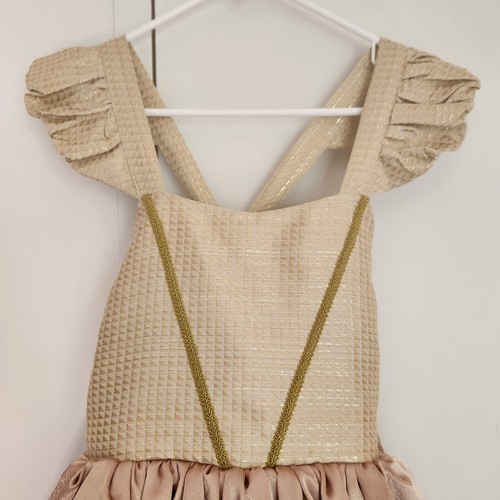 Dollcake in Character Golden Good Times Gold Short Dress Girls Size 10 Whimsical - Picture 3 of 14