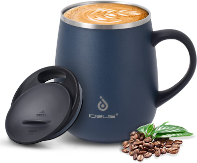 16 Oz Insulated Coffee Mug with Handle and Lid Double Wall Stainless  Insulated | eBay