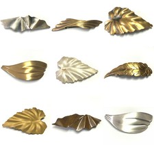 Leaf Barrette Art Deco Boho Large Formal Metal Hair Clip Wahba Made in France