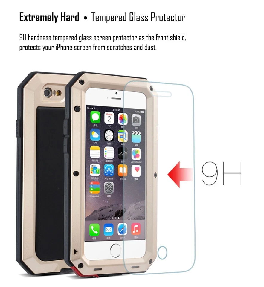 Funda de aluminio resistente a prueba de golpes para iPhone SE 3ª/2ª/7/8 Plus Foto 4 de 4