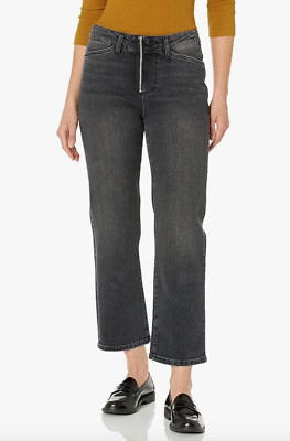 Paige Jeans Noella Exposed Zip Crop Relaxed Straight Women Sz 30 NEW NWT AM15