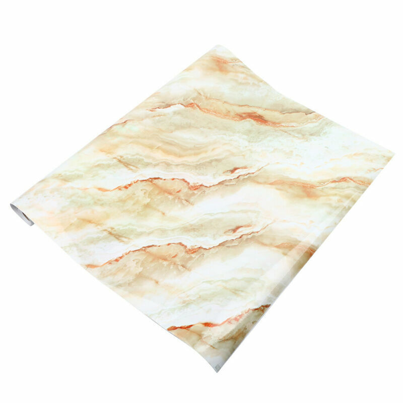 5M Gloss Marble PVC Sticky Back Worktop Cupboard Door Covers Vinyl Self