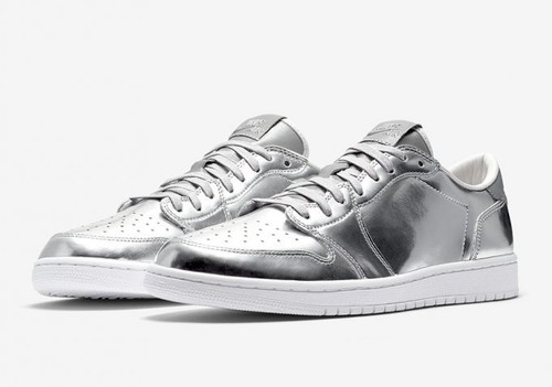 NIKE JORDAN 1 bajo Pinnacle Metálico AIR Plata Edición Limitada Size UK 7.5  Nuevo | eBay