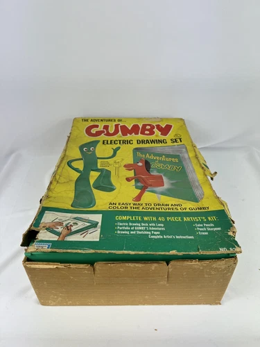 1966 The Adventures of Gumby - Electric Drawing Set Works Vintage Original Box