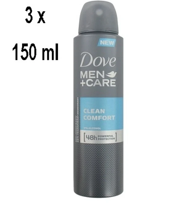46,56€/L - 3x DOVE Men+Care Deospray "Clean Comfort" - 150ml