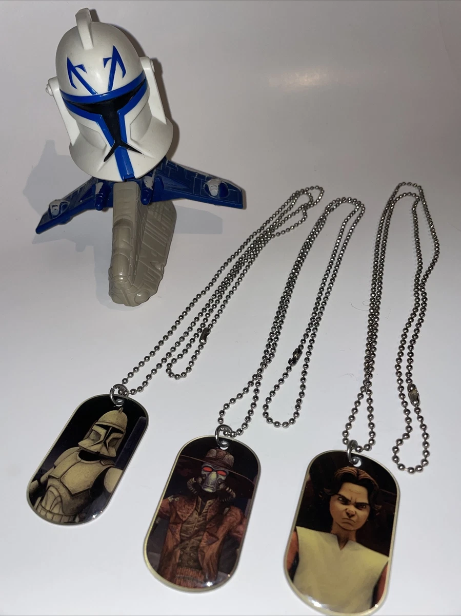 3 Star Wars Clone Wars Dog Tag Necklaces Boba Fett Cad Bane 11