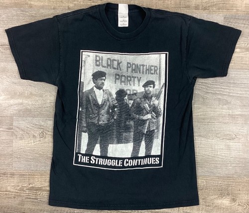 Vintage Black Panthers T-shirt The Struggle Continues Huey Newton Bobby Seale