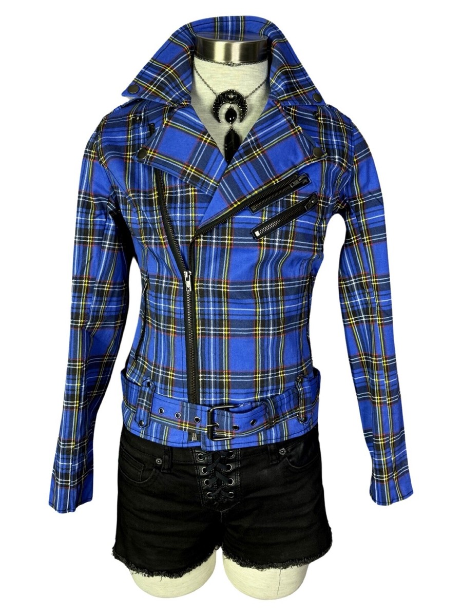 TRIPP ROYAL TARTAN PLAID PUNK ROCKER BIKER MOTORCYCLE WILD CHILD