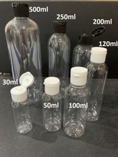 30ml 50ml 100ml PET PLASTIC BOTTLES BLACK/WHITE FLIP TOP UK SUPPLIER FREE SHIP