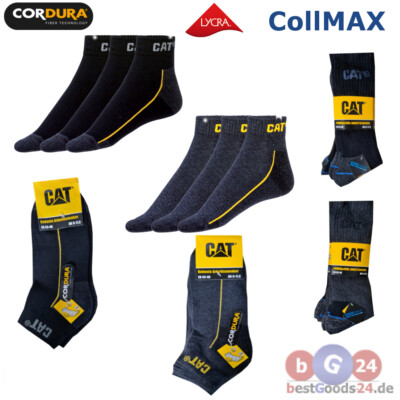3 Paar CAT Arbeitssocken Caterpillar Socken Powercoolmax Schwarz Grau 39-46