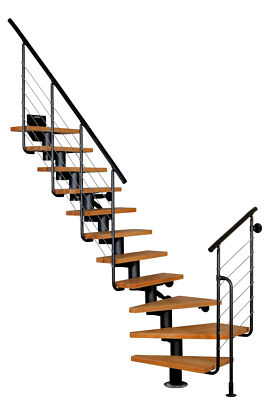 Mittelholmtreppe DIXI Plus aus Stahl mit Geländer