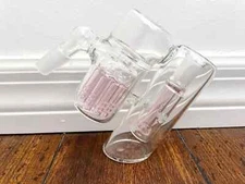 14MM GLASS WATER PIPE ASH CATCHER PINK SHOWERHEAD 8ARM PERC