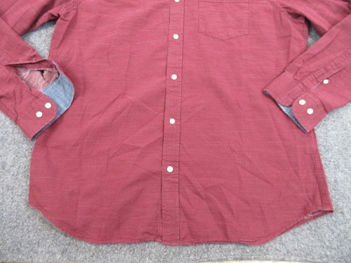 Banana Republic Shirt Mens Adult Extra Large Red Slim Stretch Button Up Preppy - Picture 2 of 10