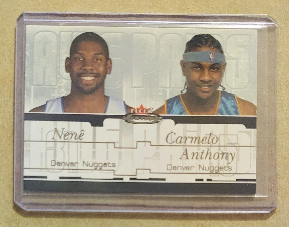 2003-04 Fleer Mystique Awe Pairs CARMELO ANTHONY / NENE SP #/500 Rookie RC - Image 3 of 3