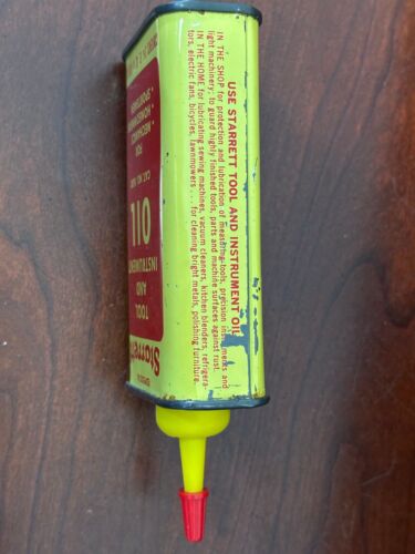 Vintage Starrett Tool & Instrument Oil Tin #1620-3-1/4oz. size - Picture 4 of 9