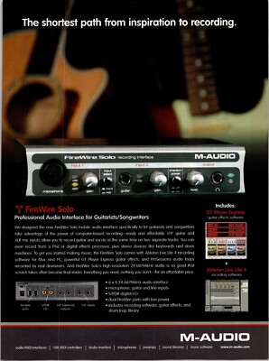 M-Audio FireWire Solo Recording Interface Original Print Ad