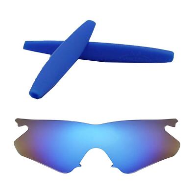 Walleva Non-Polarized Ice Blue Lenses + Blue Earsocks For Oakley M Frame Heater