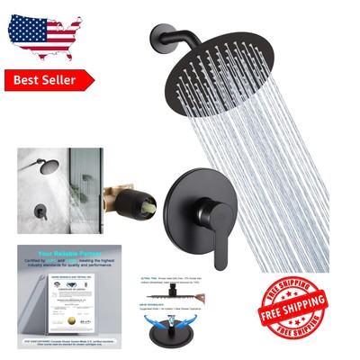 Stylish 8-Inch Wall-Mounted Black Shower System with Air Injection Technology