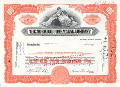 Norwich Pharmacal Company - Original Stock Certificate - 1968 - C121703