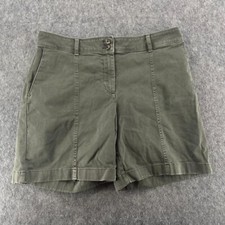 J Jill Shorts Women Size 8 Green Classic Chino Shorts