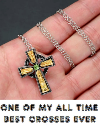 3D CELTIC CROSS KNOT IRISH Pendant On 22" 925 Sterling Silver Necklace ...