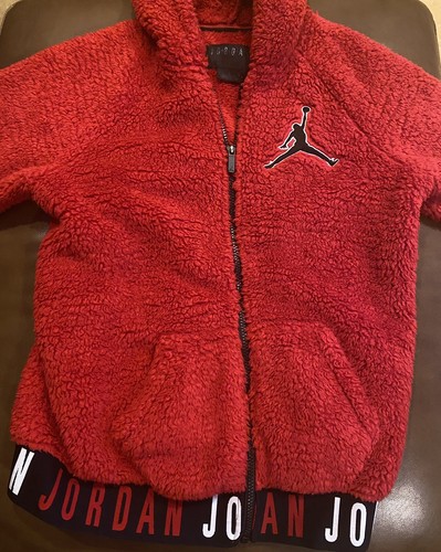Youth Medium Nike Jordan Black Jacket & Youth Large Red Jordan Sweater Jacket - Picture 3 of 4