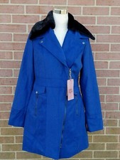 Yoki Women's Wool Blend Coat Blue Size L New With Tags!
