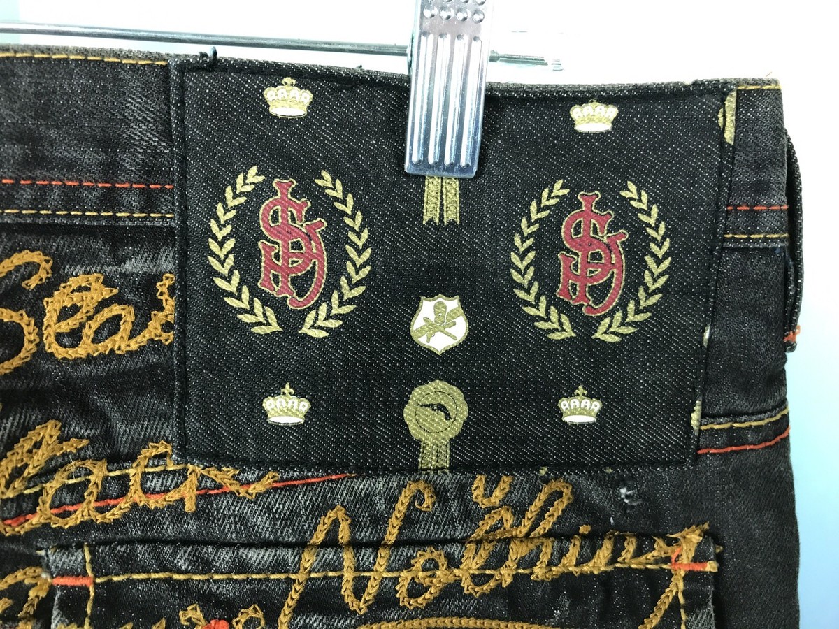 Jeans Homme Stash House 36x32 - Modèle H42P05 Style Pierre Noire, Lavage Cuir, Détails - Occasion Très Bon état