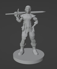 Human Female Fighter Warrior 28mm Scale DND D D Tabletop Miniature
