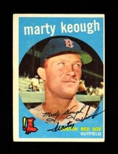 1959 TOPPS MARTY KEOUGH #303 RED SOX SIGNED AUTOGRAPH VINTAGE