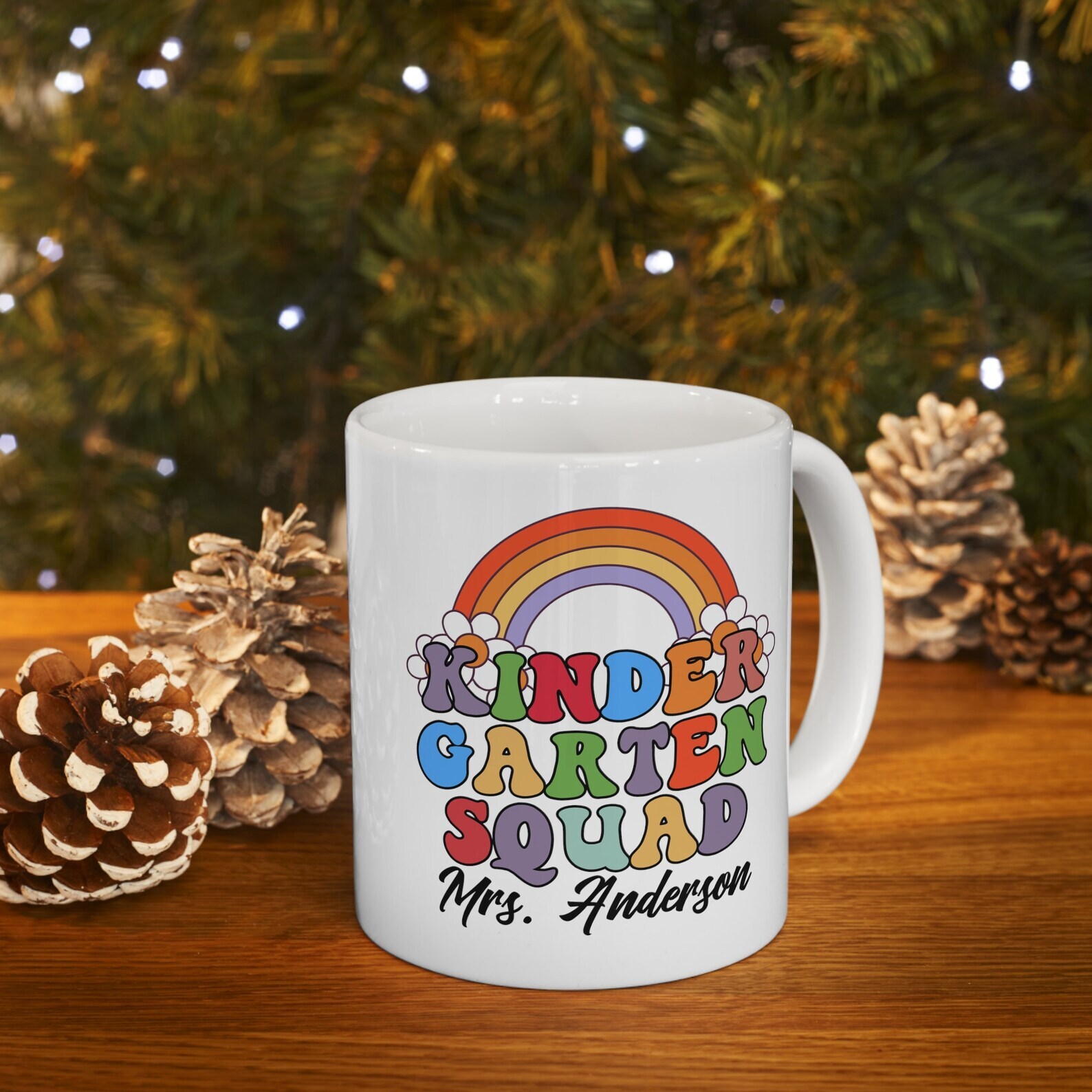 Personalized Kinder Teacher Squad Mug Custom Teacher Gifts Thank You Teacher Mug