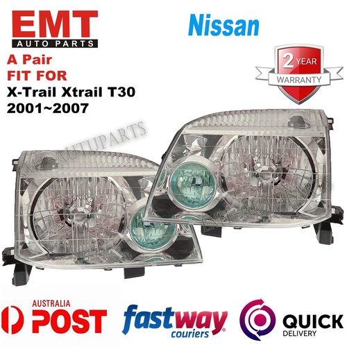 Set / Pair Head Light Front Lamp For Nissan X-Trail Xtrail T30 2001~2007 LH & RH - Picture 4 of 8