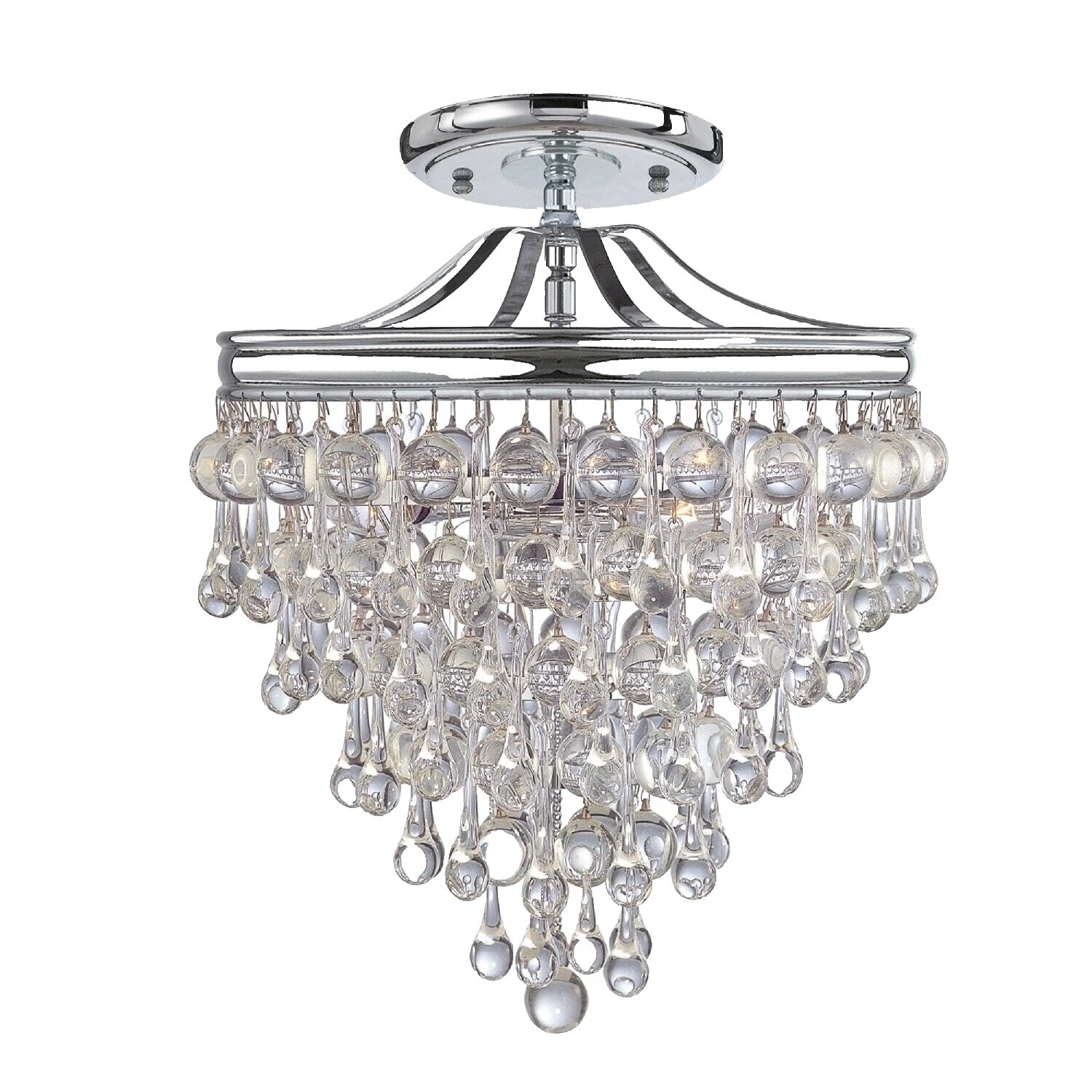 Chrome Living Room Transitional Chandeliers & Ceiling Fixtures