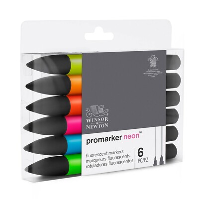Winsor Newton Promarker Neon Fluorescent Marker Set of 6 Colours
