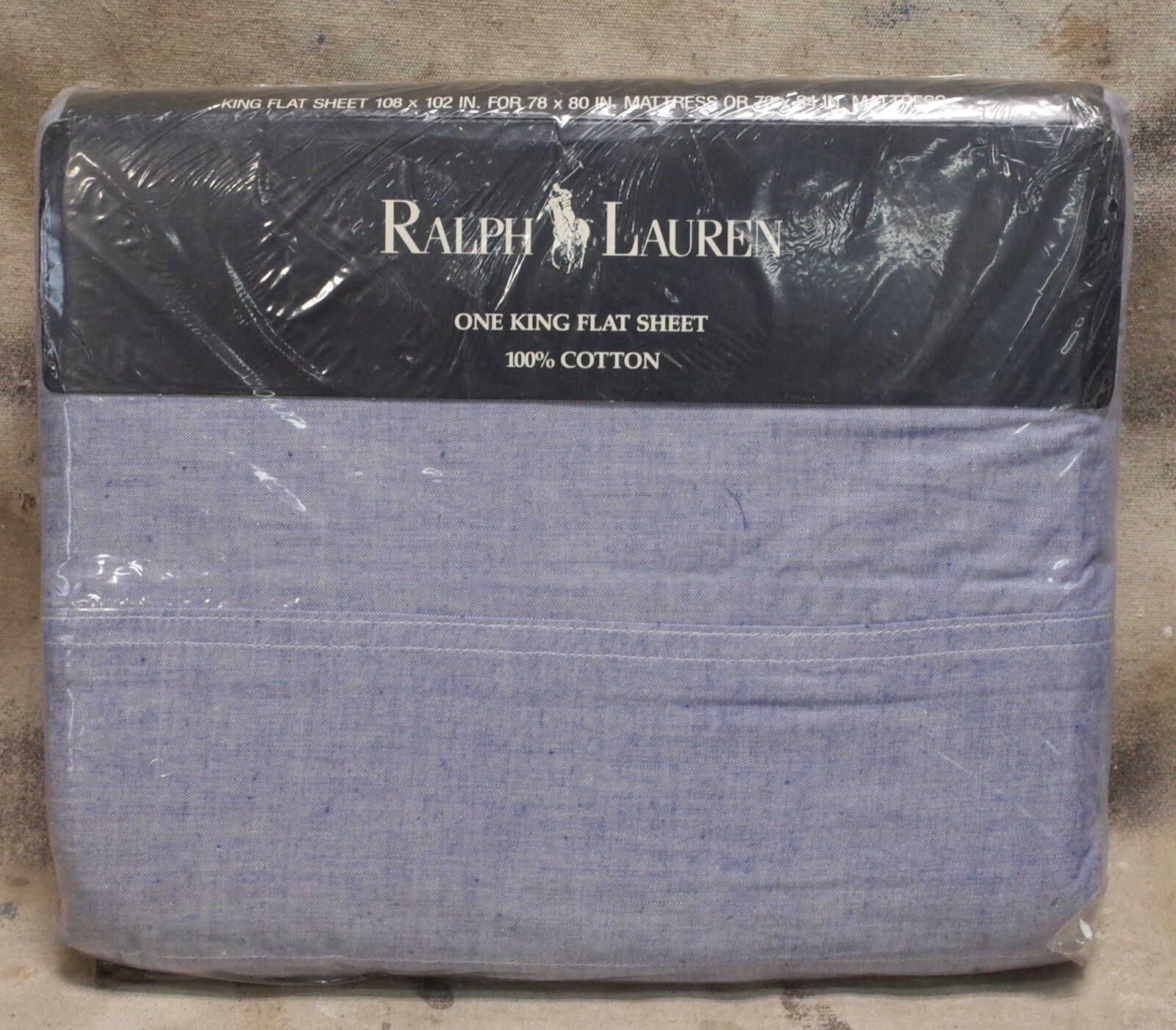 vtg RALPH LAUREN Blue CHAMBRAY Cotton 