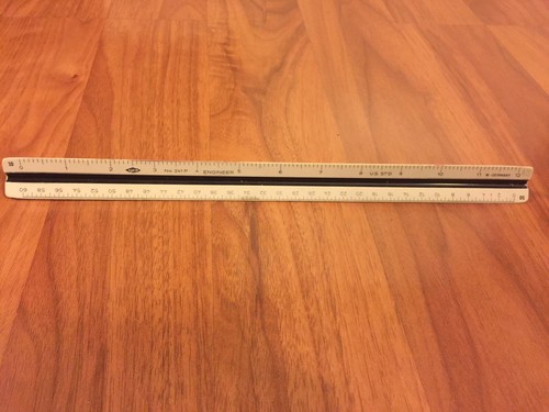 Engineers 12” Triangular Scale No. 241P Germany - Picture 3 of 3