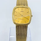 Seiko Dolce 8N40 - 5040 Gold Dial Quartz Vintage Men's Watch Free Shipping