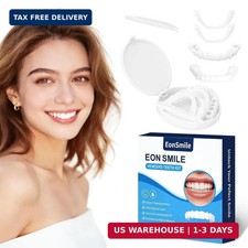 Snap On Veneers Upper Lower - Moldable Fake Teeth Covers for Missing Teeth.