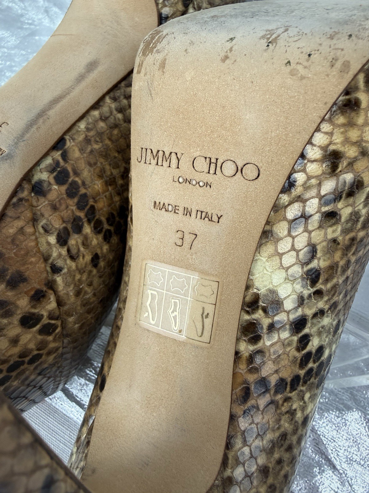 Jimmy Choo Cosmic Python Embossed Platform Pumps … - image 8