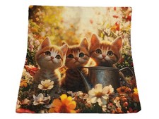 Kitty Cats Garden Floral Throw Pillow Cover Decorative Holiday Home Decor