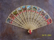 Vintage 1960’s Mickey Mouse Disneyland Ornate Hand Fan Walt Disney Productions