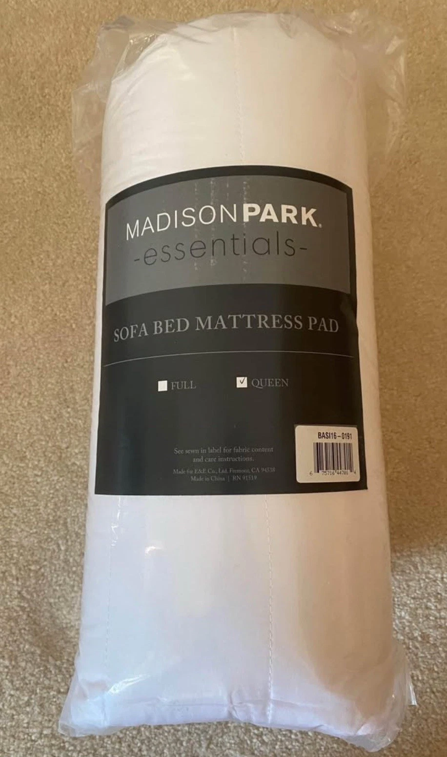 New Madison Park Sleeper Sofa Queen Mattress Pad