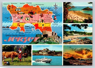 Vintage Jersey Channel Islands Multi-View Postcard - John Hinde - Posted 1968