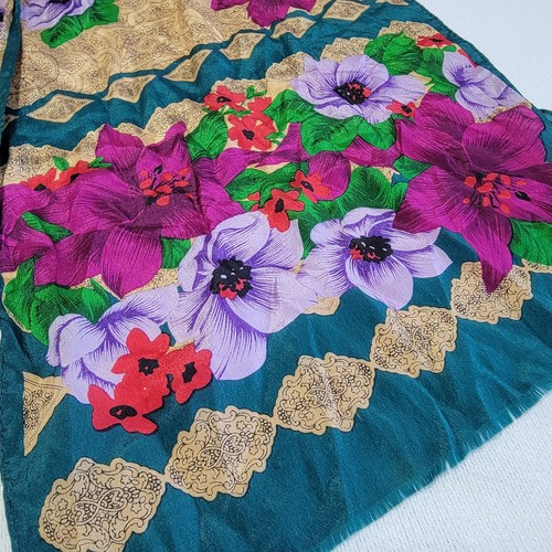 Vintage Worthington 100% Silk Scarf Neck Wrap 54"/11" Multicolor Floral Print, $15 - Photo 8
