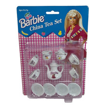 VINTAGE 1994 BARBIE PORCELAIN CHINA TEA SET NEW IN PACKAGE SEALED CHILTON TOYS