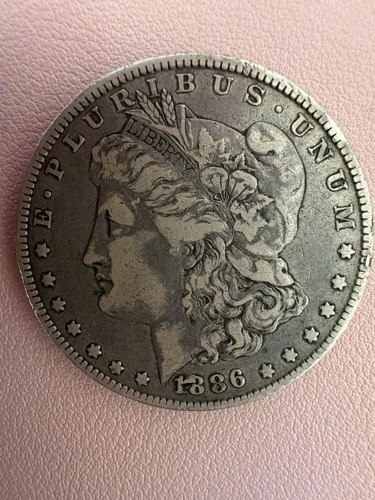 1886 O Morgan Silver Dollar Mint Error Rotated  XF